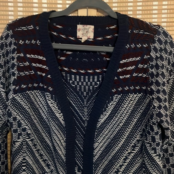 Hippie Rose Boho Open Cardigan Sweater Size L - Picture 4 of 5